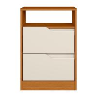 Mesa De Cabeceira Sole 2 Gavetas Flex Off White-cinamomo - Móveis Albatroz Off White-cinamomo - 3