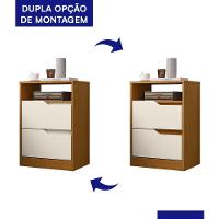 Mesa De Cabeceira Sole 2 Gavetas Flex Off White-cinamomo - Móveis Albatroz Off White-cinamomo