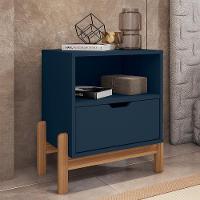 Mesa De Cabeceira Antares 1 Gaveta Azul Cobalto - Casa D Azul Cobalto - 2