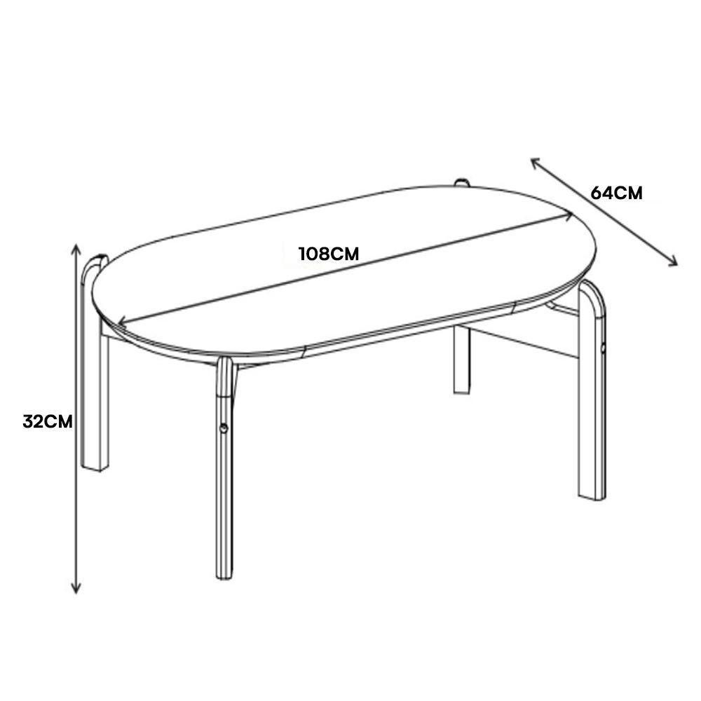 Mesa De Centro Lizz Oblonga Off White-cedro - Casa D Off White-cedro - 3