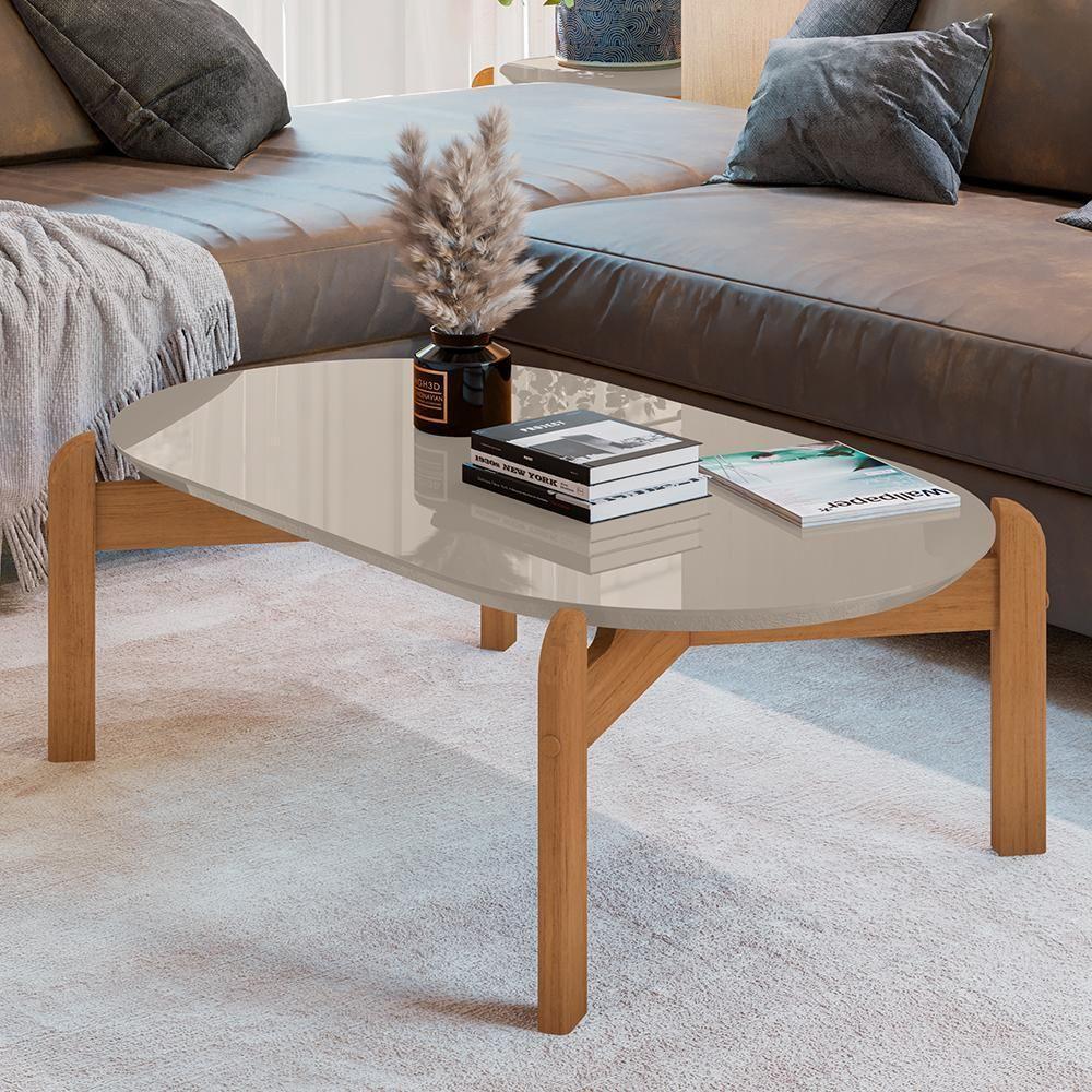 Mesa De Centro Lizz Oblonga Off White-cedro - Casa D Off White-cedro - 4