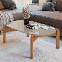 Mesa De Centro Lizz Oblonga Off White-cedro - Casa D Off White-cedro