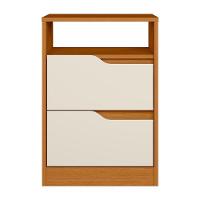 Mesa De Cabeceira Sole 2 Gavetas Flex Cinamomo-off White - Móveis Albatroz Cinamomo-off White