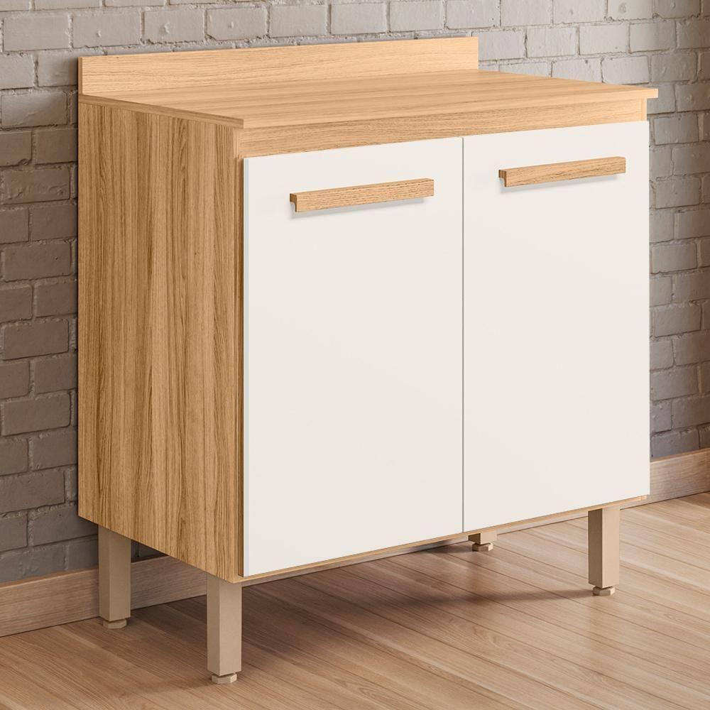 Balcão De Cozinha Intenza 80cm Freijó-off White Cristal Com Tampo Mdp - Nicioli Freijó-off White Cristal - 3