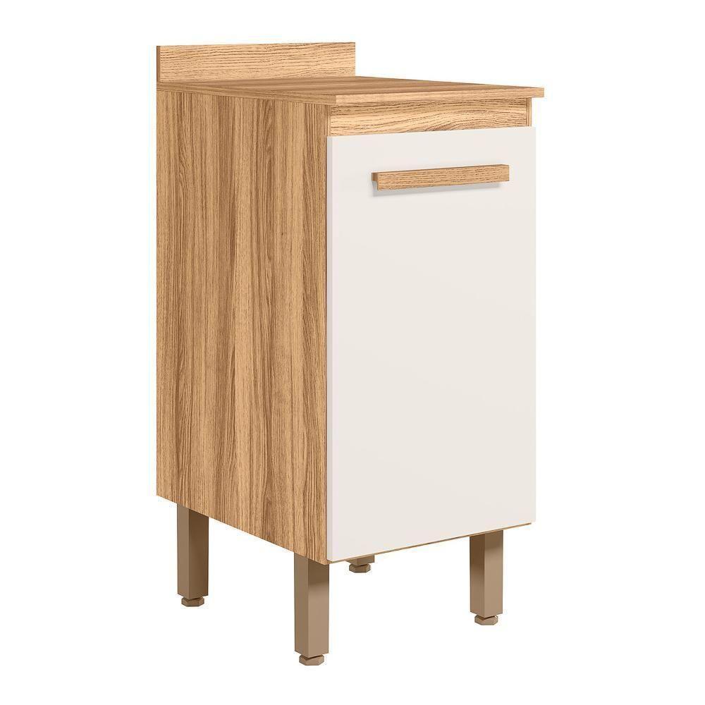 Balcão De Cozinha Intenza 40cm Freijó-off White Cristal Com Tampo Mdp - Nicioli Freijó-off White Cristal - 1