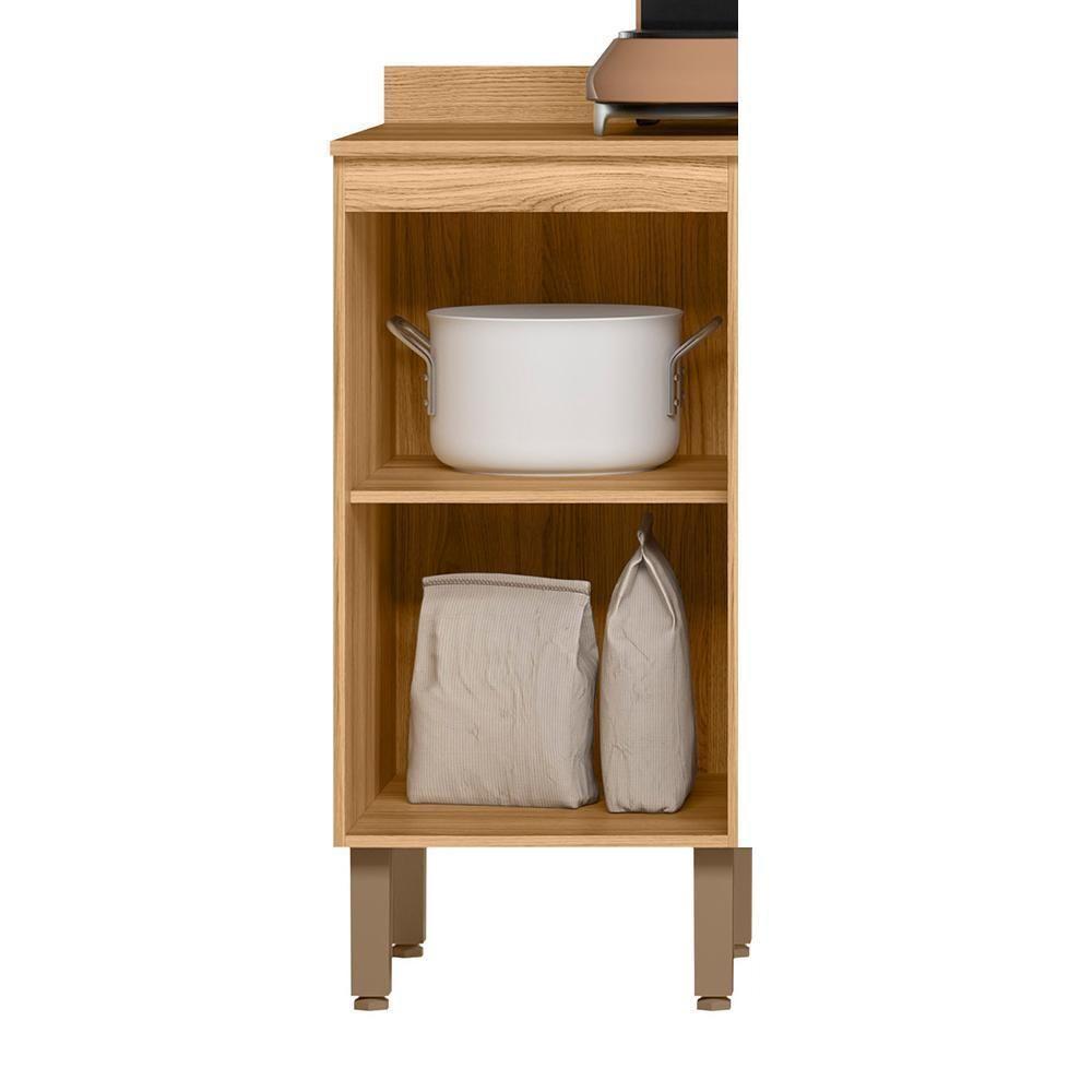 Balcão De Cozinha Intenza 40cm Freijó-off White Cristal Com Tampo Mdp - Nicioli Freijó-off White Cristal - 3