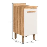 Balcão De Cozinha Intenza 40cm Freijó-off White Cristal Com Tampo Mdp - Nicioli Freijó-off White Cristal - 4