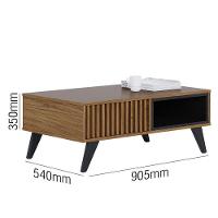 Mesa De Centro Jeri Ripada Noce Milano-preto - Pr Móveis Noce Milano-preto - 5