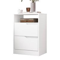 Mesa De Cabeceira Sole 2 Gavetas Flex Branco Fosco - Móveis Albatroz Branco Fosco - 1