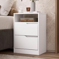 Mesa De Cabeceira Sole 2 Gavetas Flex Branco Fosco - Móveis Albatroz Branco Fosco