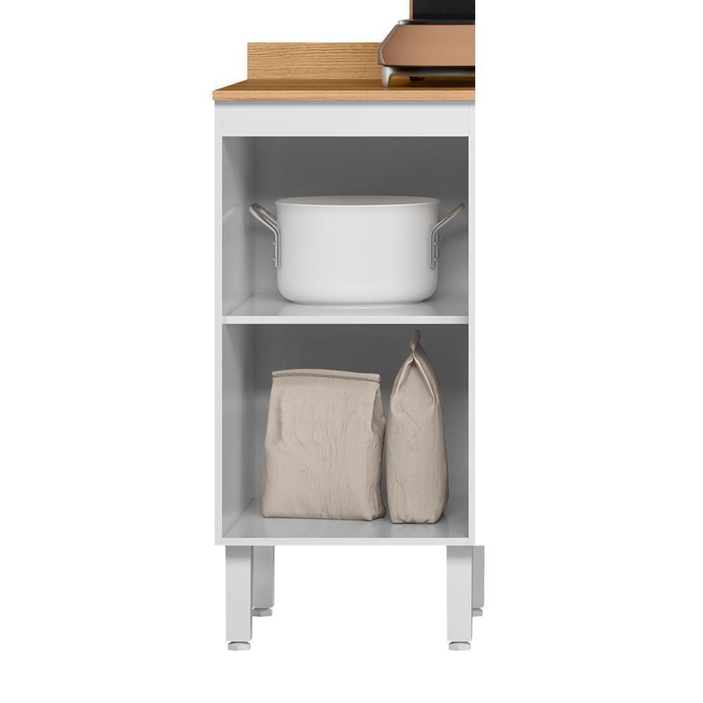 Balcão De Cozinha Intenza 40cm Branco Com Tampo Mdp - Nicioli Branco - 3