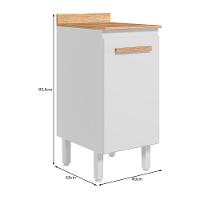 Balcão De Cozinha Intenza 40cm Branco Com Tampo Mdp - Nicioli Branco - 4