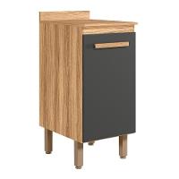 Balcão De Cozinha Intenza 40cm Freijó-chumbo Com Tampo Mdp - Nicioli Freijó-chumbo - 1