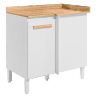 Balcão De Cozinha Intenza Canto Reto Branco Com Tampo Mdp - Nicioli Branco - 1