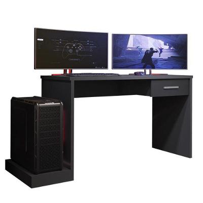 Mesa Para Computador Desk Gamer Drx-9000 Preto Black - Pr Móveis Preto Black
