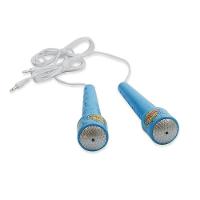 Kit Microfone Infantil Duplo Com Pedestal Luz Led E Som Karaoke Rock Hero Squad - 2