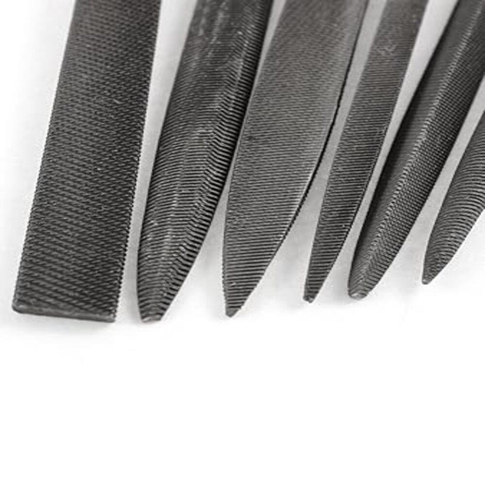 Jogo De Limas Agulha 6 Peças: Kit Multiuso Com Cabo De Madeira Para Afiação E Reparos - 5