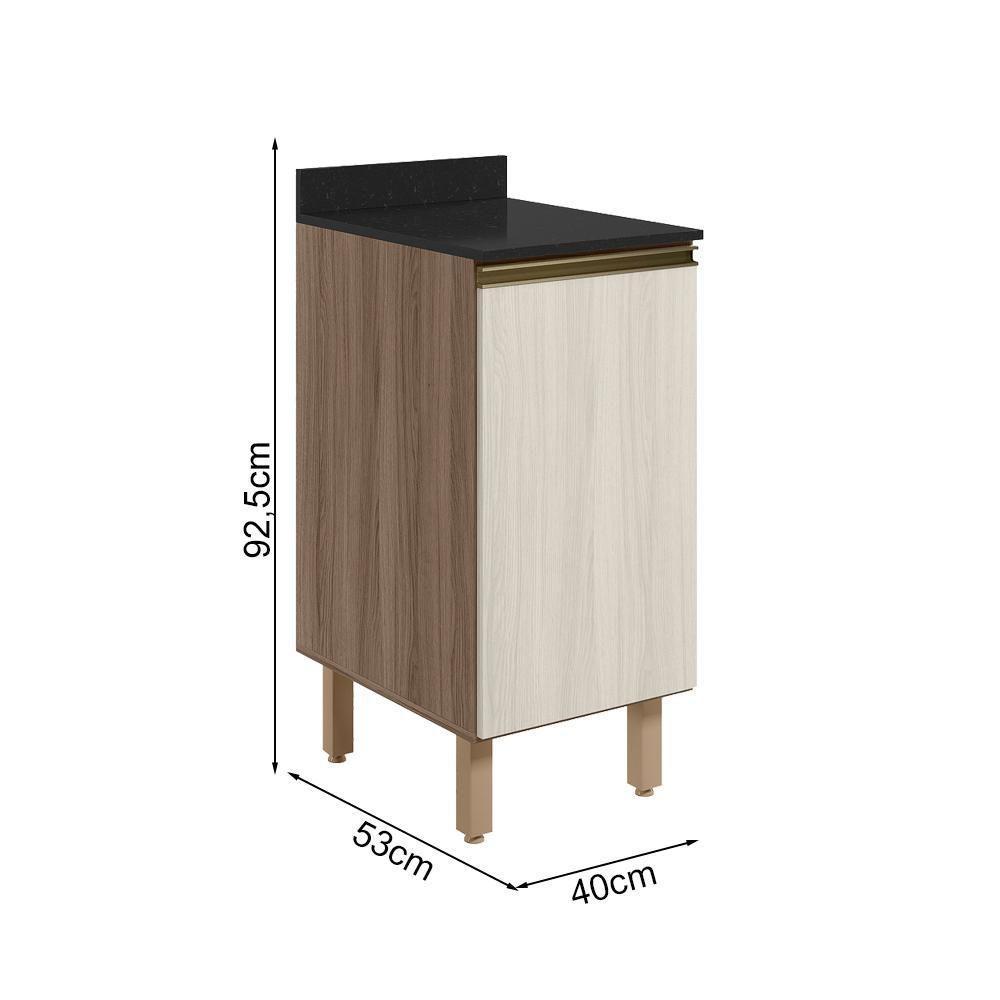Balcao Com Tampo 1 Porta 40 Cm Mdf 12218 Carvalho Toq Bianco Toq Nicioli - 3