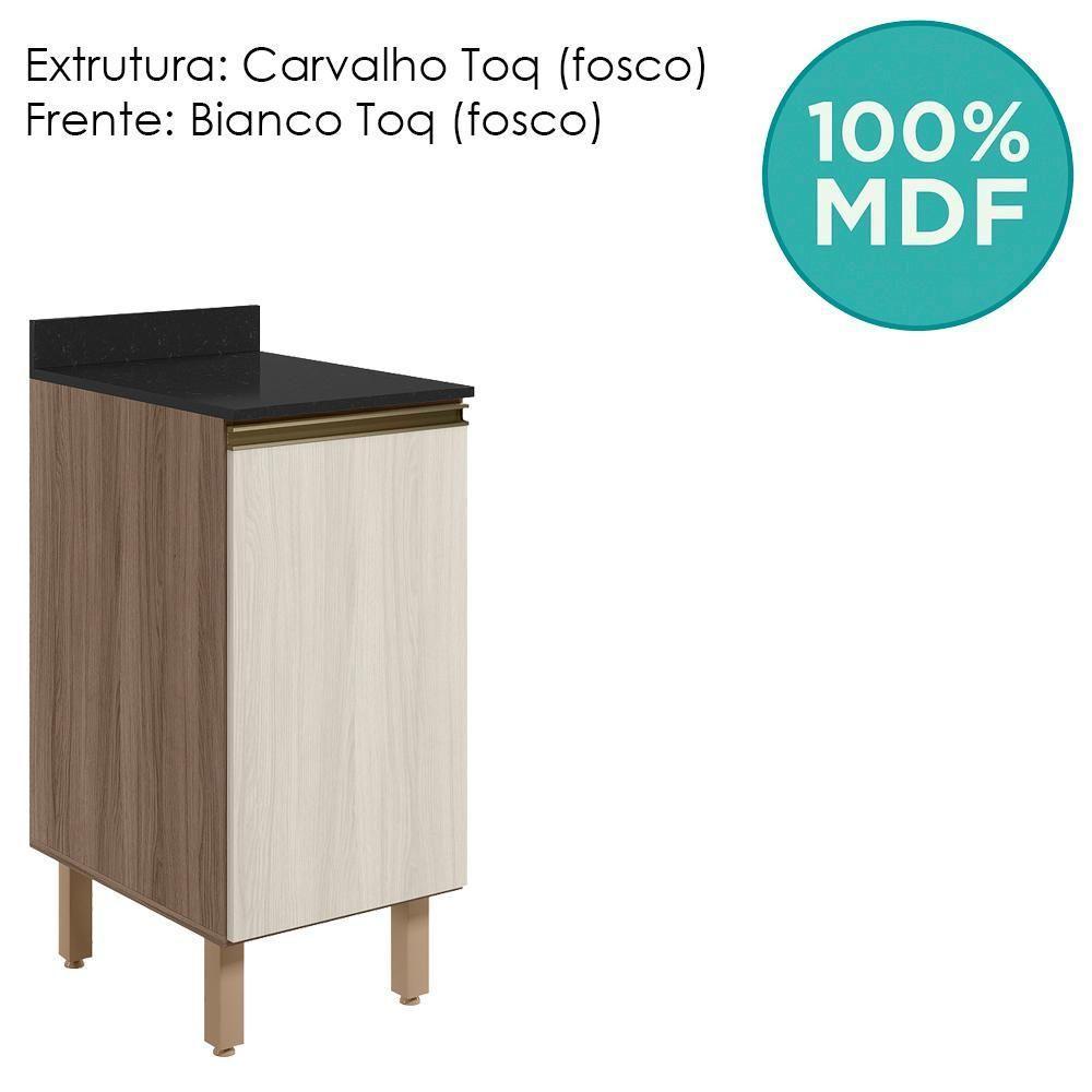Balcao Com Tampo 1 Porta 40 Cm Mdf 12218 Carvalho Toq Bianco Toq Nicioli - 4