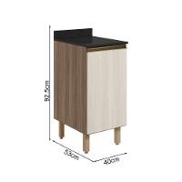 Balcao Com Tampo 1 Porta 40 Cm Mdf 12218 Carvalho Toq Bianco Toq Nicioli - 3