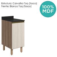 Balcao Com Tampo 1 Porta 40 Cm Mdf 12218 Carvalho Toq Bianco Toq Nicioli