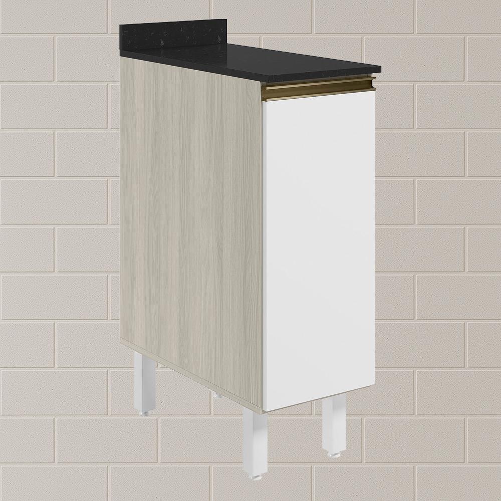 Balcao Com Tampo 1 Porta 30 Cm Mdf 12217 Bianco Toq Branco Uv Nicioli Bianco - 2