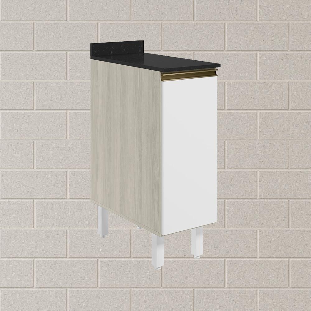 Balcao Com Tampo 1 Porta 30 Cm Mdf 12217 Bianco Toq Branco Uv Nicioli Bianco - 7