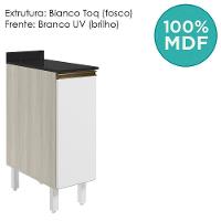 Balcao Com Tampo 1 Porta 30 Cm Mdf 12217 Bianco Toq Branco Uv Nicioli Bianco