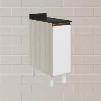 Balcao Com Tampo 1 Porta 30 Cm Mdf 12217 Bianco Toq Branco Uv Nicioli Bianco - 7