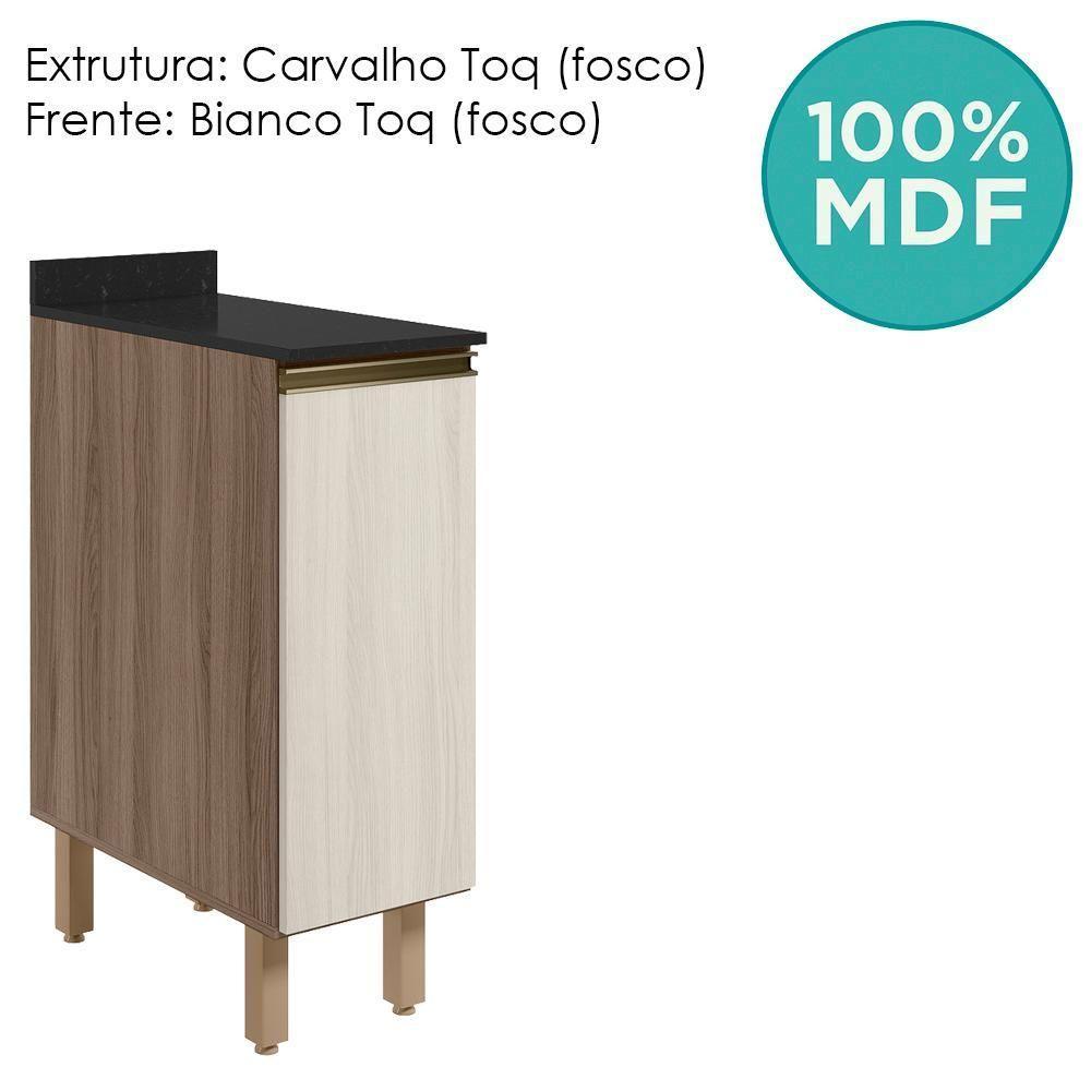 Balcao Com Tampo 1 Porta 30 Cm Mdf 12217 Carvalho Toq Bianco Toq Nicioli - 4