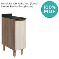 Balcao Com Tampo 1 Porta 30 Cm Mdf 12217 Carvalho Toq Bianco Toq Nicioli