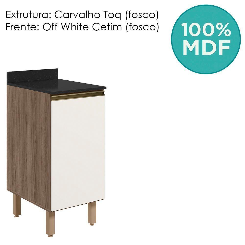 Balcao Com Tampo 1 Porta 40 Cm Mdf 12218 Carvalho Toq Off White Cetim Nicioli - 4