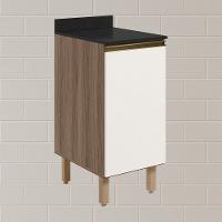 Balcao Com Tampo 1 Porta 40 Cm Mdf 12218 Carvalho Toq Off White Cetim Nicioli - 2