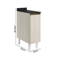 Balcao Com Tampo 1 Porta 30 Cm Mdf 12217 Bianco Toq Bianco Toq Nicioli - 3