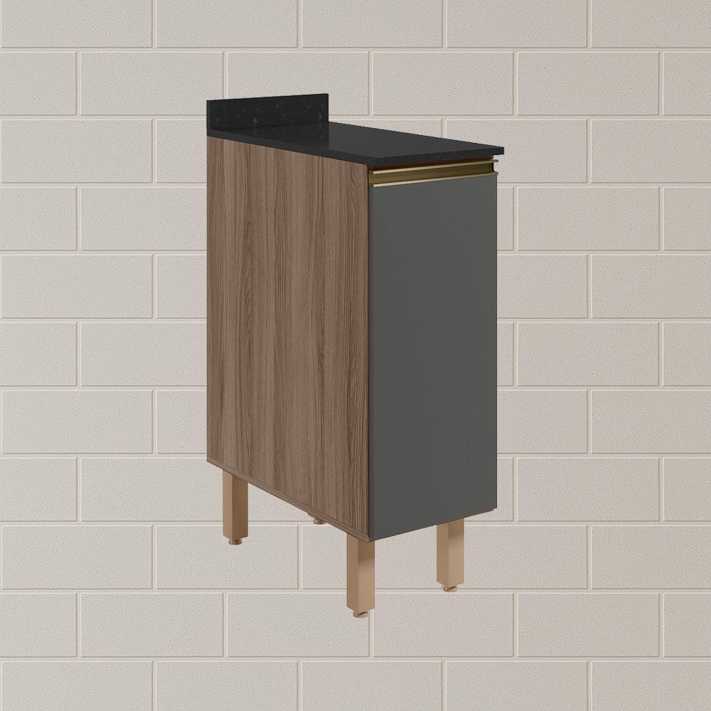 Balcao Com Tampo 1 Porta 30 Cm Mdf 12217 Carvalho Toq Chumbo Nicioli - 7