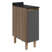 Balcao Com Tampo 1 Porta 30 Cm Mdf 12217 Carvalho Toq Chumbo Nicioli - 1