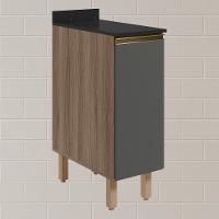 Balcao Com Tampo 1 Porta 30 Cm Mdf 12217 Carvalho Toq Chumbo Nicioli - 2