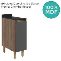 Balcao Com Tampo 1 Porta 30 Cm Mdf 12217 Carvalho Toq Chumbo Nicioli