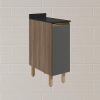 Balcao Com Tampo 1 Porta 30 Cm Mdf 12217 Carvalho Toq Chumbo Nicioli - 7