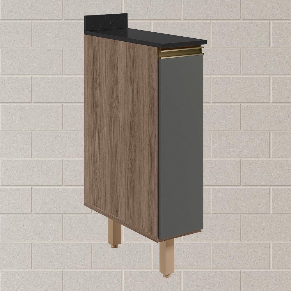 Balcao Com Tampo 1 Porta 20cm Mdf 16796 Carvalho Toq Chumbo Nicioli - 2