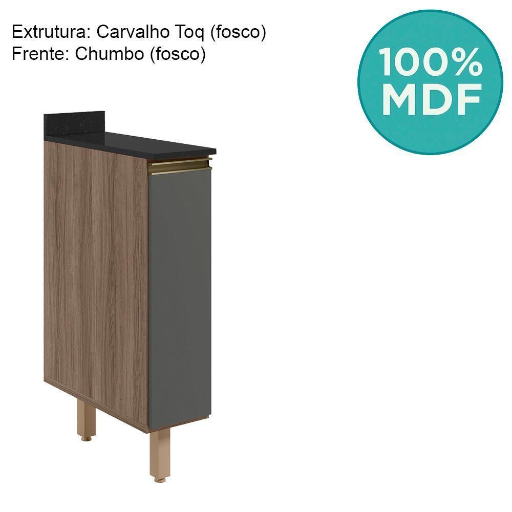 Balcao Com Tampo 1 Porta 20cm Mdf 16796 Carvalho Toq Chumbo Nicioli - 4