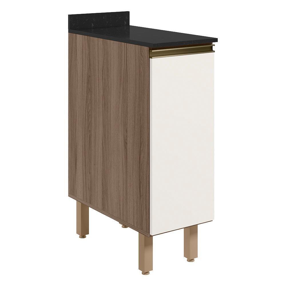 Balcao Com Tampo 1 Porta 30 Cm Mdf 12217 Carvalho Toq Off White Cetim Nicioli - 1