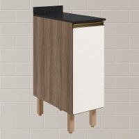 Balcao Com Tampo 1 Porta 30 Cm Mdf 12217 Carvalho Toq Off White Cetim Nicioli - 2