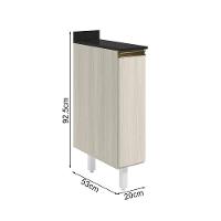 Balcao Com Tampo 1 Porta 20cm Mdf 16796 Bianco Toq Bianco Toq Nicioli Bianco - 3