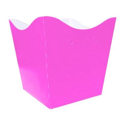 Cachepot De Papel Liso Rosa Neon Pequeno - 10 Unidades