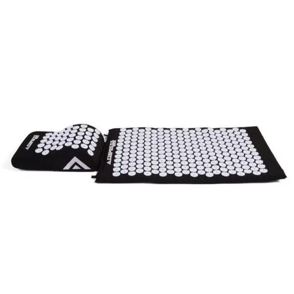 Conjunto Acupress Brasil Bem-estar Com Tapete E Travesseiro Preto - 1