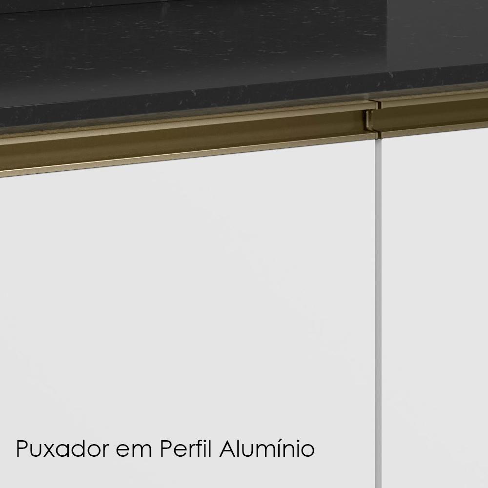 Balcao Com Tampo 2p 60 Cm Mdf Kali 12220 Bianco Toq Branco Uv Nicioli - 5