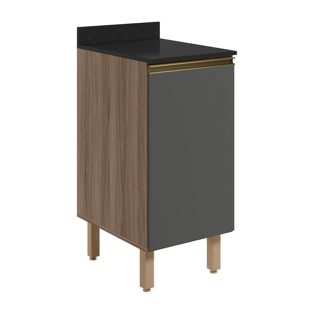 Balcao Com Tampo 1 Porta 40 Cm Mdf 12218 Carvalho Toq Chumbo Nicioli - 1