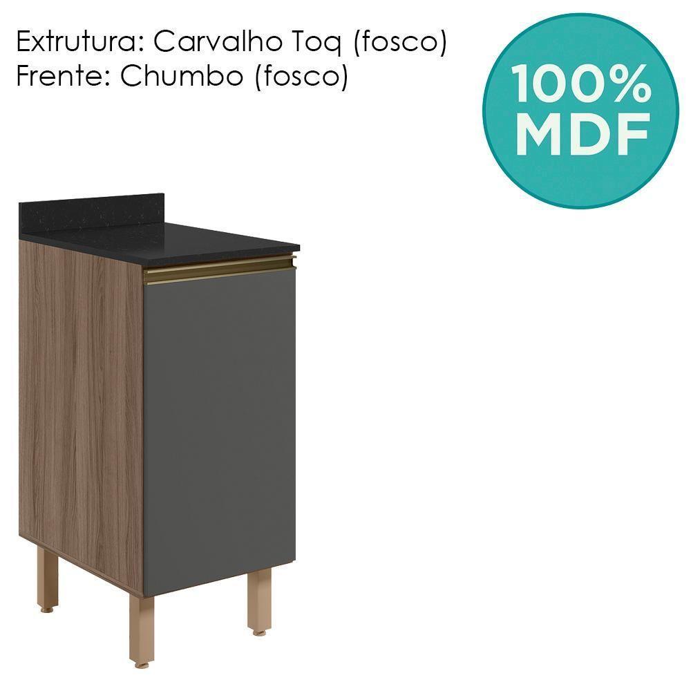 Balcao Com Tampo 1 Porta 40 Cm Mdf 12218 Carvalho Toq Chumbo Nicioli - 4
