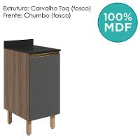 Balcao Com Tampo 1 Porta 40 Cm Mdf 12218 Carvalho Toq Chumbo Nicioli